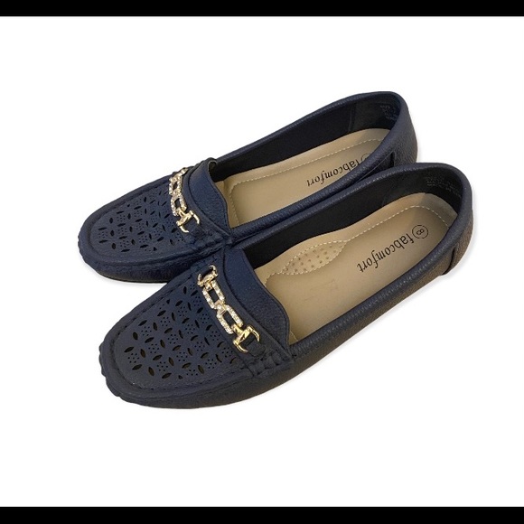 Fabcomfort Women's Loafers Comfort slip on Dark Blue Size 8 - Picture 1 of 5